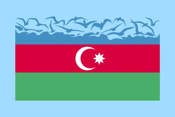 Aserbaidschanische Flagge Mit Freiheitskonzept Idee Eines Unabhängigen Landes Aserbaidschanische Flagge — Stockvektor