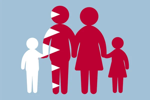 Bahrain Flag Family Concept Vector Element Parent Kids Holding Hands — Stock Vector