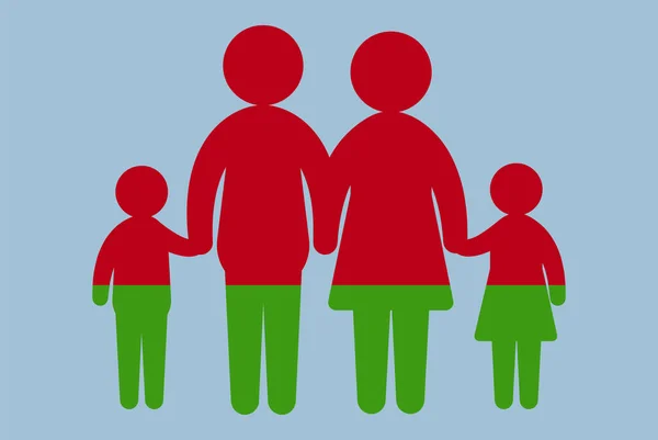 Σημαία Λευκορωσίας Την Έννοια Της Οικογένειας Διανυσματικό Στοιχείο Γονέας Και — Διανυσματικό Αρχείο