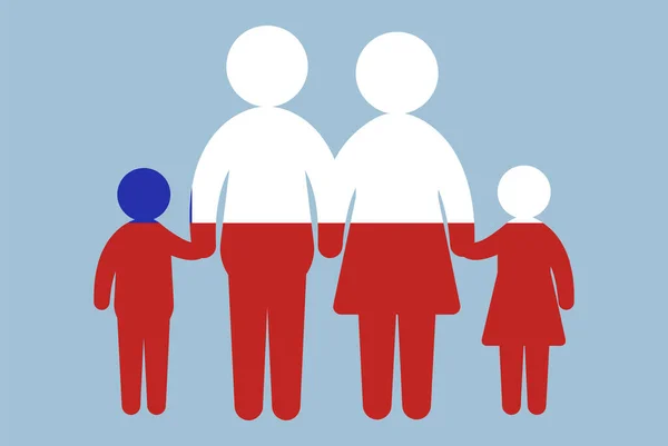 Bandeira Chile Com Conceito Família Elemento Vetorial Pais Filhos Mãos —  Vetores de Stock