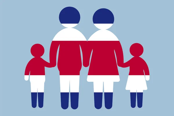 Σημαία Κόστα Ρίκα Την Έννοια Της Οικογένειας Διανυσματικό Στοιχείο Γονέας — Διανυσματικό Αρχείο
