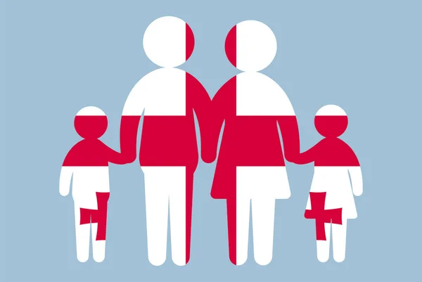 Bandeira Geórgia Com Conceito Família Elemento Vetorial Pais Filhos Mãos —  Vetores de Stock