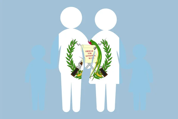 Σημαία Γουατεμάλα Την Έννοια Της Οικογένειας Διανυσματικό Στοιχείο Γονέας Και — Διανυσματικό Αρχείο