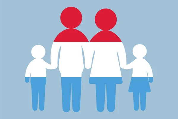 Bandeira Luxemburgo Com Conceito Família Elemento Vetorial Pais Filhos Mãos —  Vetores de Stock