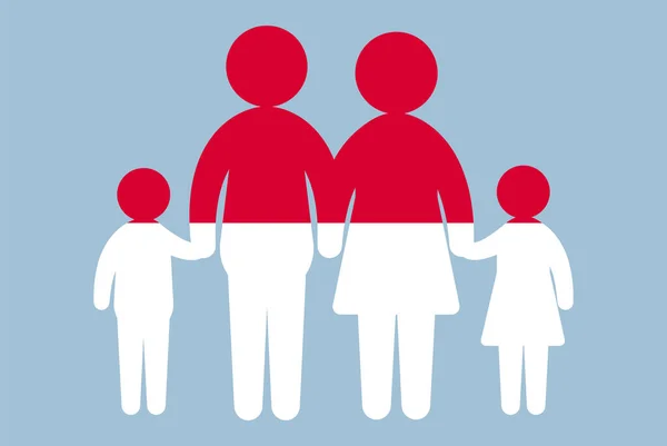Σημαία Μονακό Την Έννοια Της Οικογένειας Διανυσματικό Στοιχείο Γονέας Και — Διανυσματικό Αρχείο