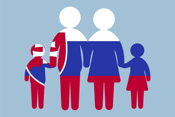 Bandeira Eslováquia Com Conceito Família Elemento Vetorial Pais Filhos Mãos —  Vetores de Stock