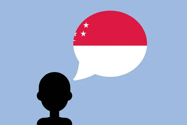 말하는 풍선이 싱가포르의 국가의 자유와 말하는 싱가포르의 싱가포르의 — 스톡 벡터