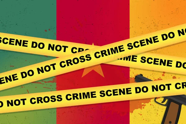 Kamerun Fegyveres Támadás Vektor Banner Lövöldözés Hírek Koncepció Fegyveres Támadás — Stock Vector