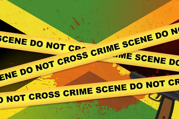 Jamaica Fegyveres Támadás Vektor Banner Lövöldözés Hírek Koncepció Fegyveres Támadás — Stock Vector