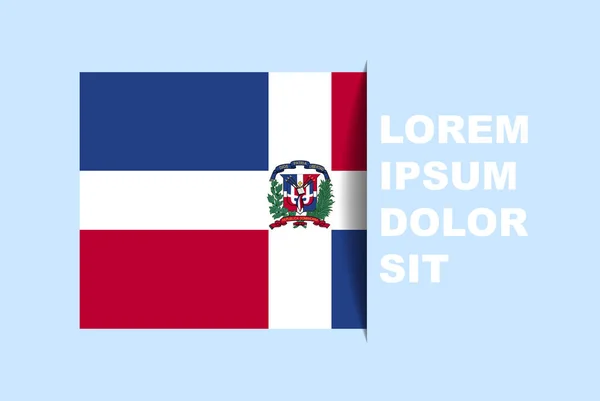 Половина Домініканської Республіки Вектор Прапора Копіюванням Простору Прапор Країни Стилем — стоковий вектор