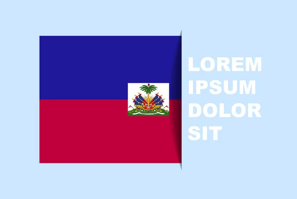 Hälften Haiti Flagga Vektor Med Kopia Utrymme Land Flagga Med — Stock vektor