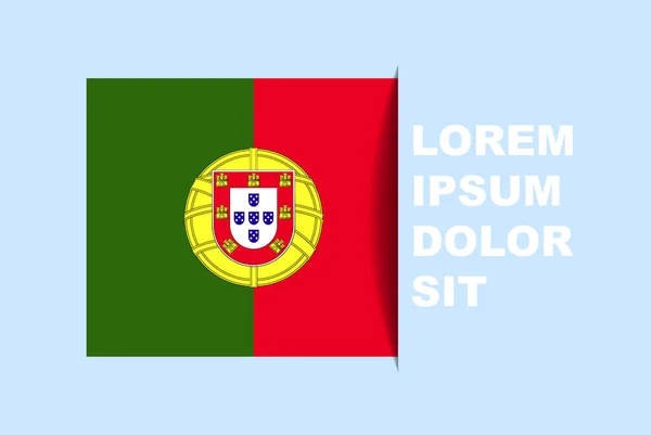 Meio Vetor Bandeira Portugal Com Espaço Cópia Bandeira País Com —  Vetores de Stock