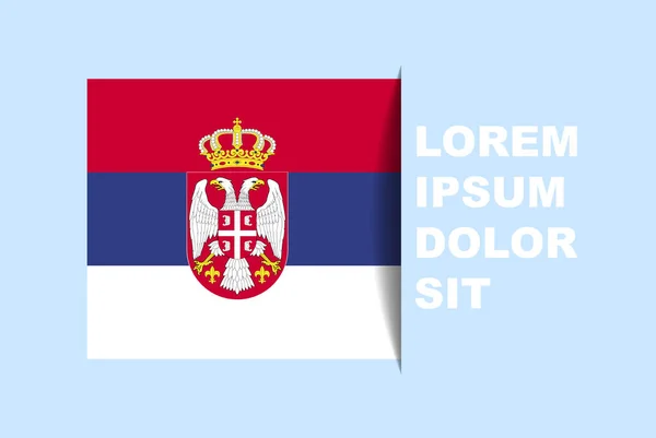 Halb Serbien Flaggenvektor Mit Kopierraum Länderflagge Mit Schattenstil Horizontaler Schiebeeffekt — Stockvektor