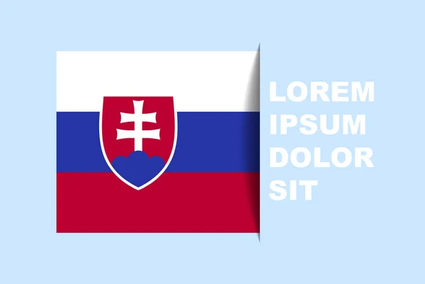 Половина Вектора Флага Словакии Копировальным Пространством Флаг Страны Теневым Стилем — стоковый вектор