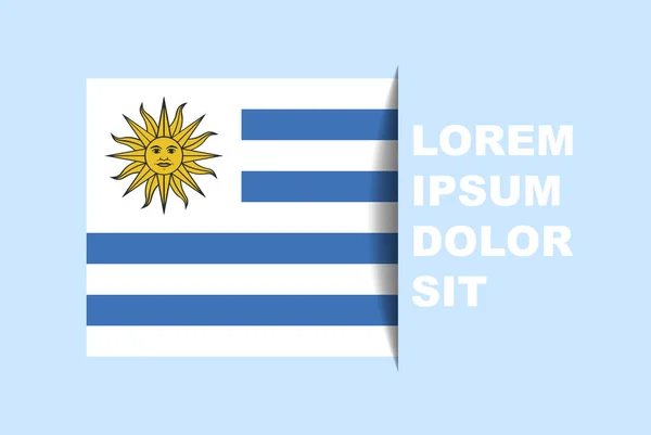 Половина Вектора Прапора Уругваю Копіюванням Простору Прапор Країни Стилем Тіней — стоковий вектор