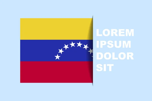 Halb Venezuela Flaggenvektor Mit Kopierraum Länderfahne Mit Schattenstil Horizontaler Folieneffekt — Stockvektor