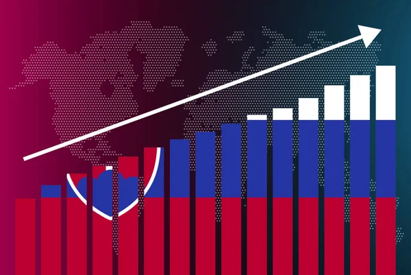 Graphique Barres Slovaquie Valeurs Croissantes Concept Statistiques Par Pays Drapeau — Image vectorielle
