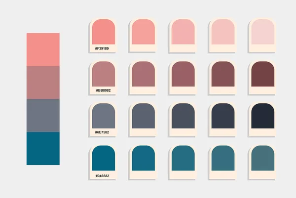 Pink Blue Color Palette Vector Sunset Colors Catalog Design Edit — Stock Vector