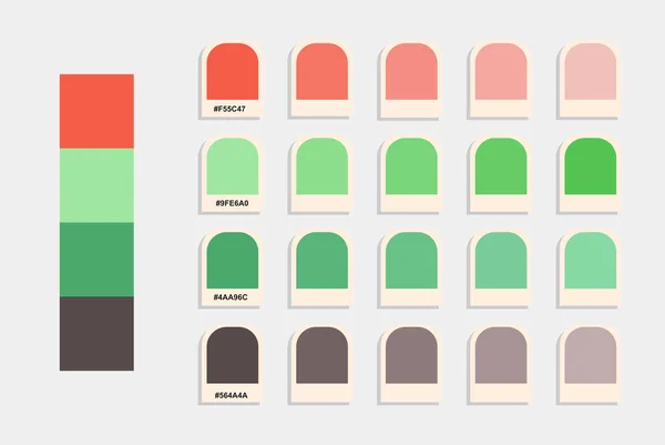 Orange Green Black Color Palette Vector Spring Colors Catalog Design — Stock Vector