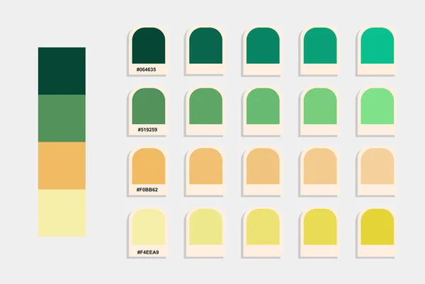 Green Orange Cream Color Palette Vector Spring Colors Catalog Design — Stock Vector