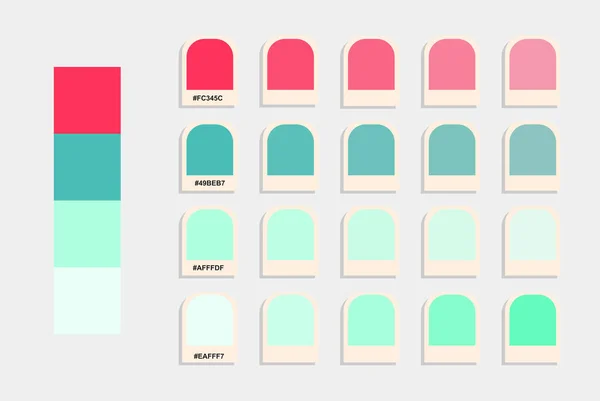 Pink Blue Green Color Palette Vector Spring Colors Catalog Design — Stock Vector