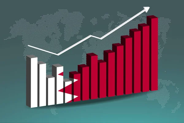 Gráfico Gráfico Barras Bahrein Com Altos Baixos Aumentando Valores Bandeira — Vetor de Stock