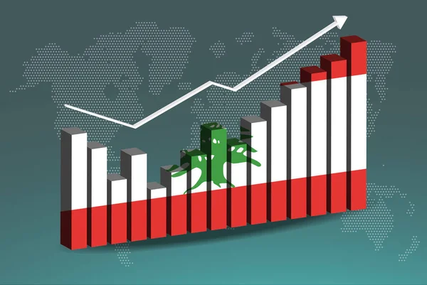 Gráfico Gráfico Gráfico Barras Líbano Com Altos Baixos Aumentando Valores — Vetor de Stock
