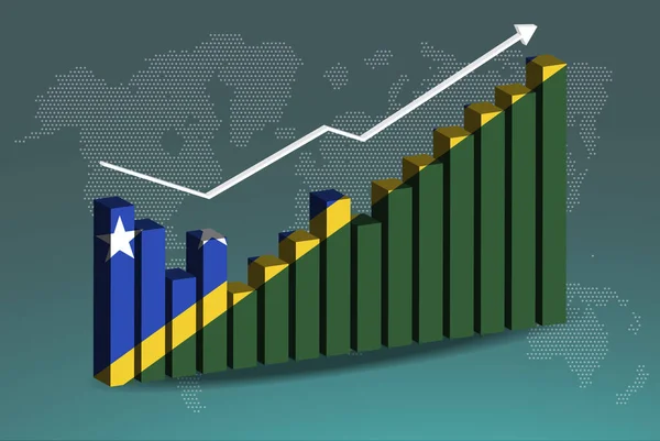 Solomon Island Gráfico Gráfico Barras Com Altos Baixos Aumentando Valores — Vetor de Stock