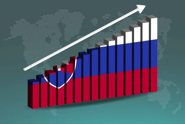 Slovacchia Grafico Barre Vettore Freccia Ascendente Sui Dati Concetto Statistica — Vettoriale Stock