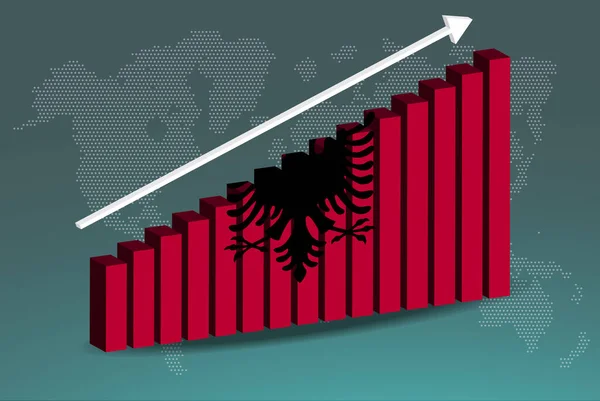 Албанський Бар Графічний Вектор Зростання Стрілки Даних Концепція Країни Статистики — стоковий вектор