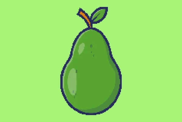 Avocado Pixel Stil Illustrationsvektor Bit Konzept Bunte Tropische Früchte Idee — Stockvektor