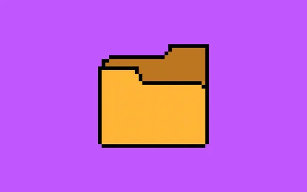 Ordner Pixelstil Illustrationsvektor Bit Konzept Bunte Dateiidee Pixelart Computerordner Isoliert — Stockvektor