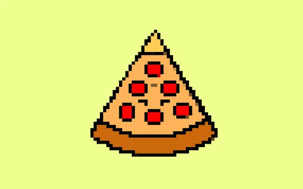 Pizza Pixel Estilo Ilustración Vector Concepto Bits Colorida Idea Comida — Archivo Imágenes Vectoriales