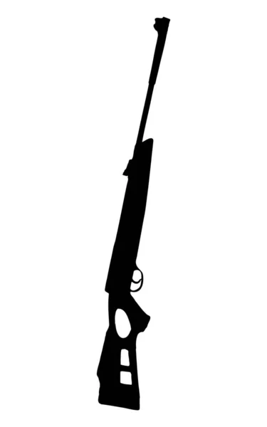 Stojící Puška Vektor Silueta Zbraň Izolované Bílém Pozadí Zbraň Plná — Stockový vektor