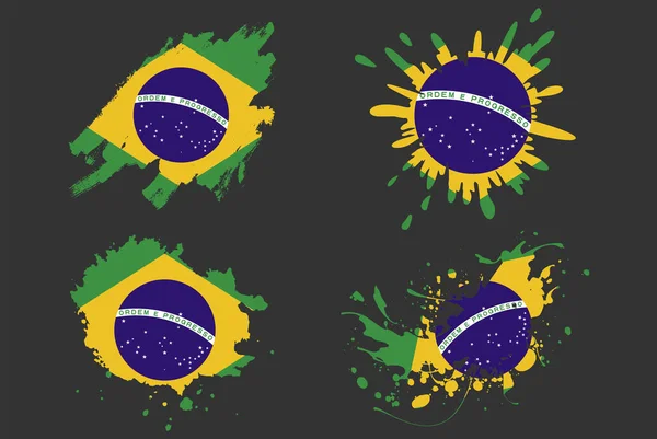Βραζιλία Σημαία Πινέλο Splash Διάνυσμα Που Χώρα Στοιχείο Λογότυπο Χρώμα — Διανυσματικό Αρχείο