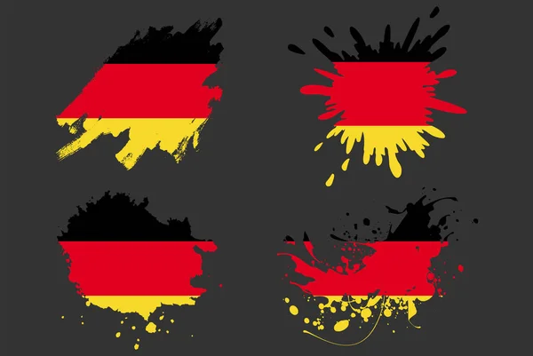 Deutschland Flagge Pinsel Spritzer Vektor Set Land Logo Vermögenswert Farbe — Stockvektor