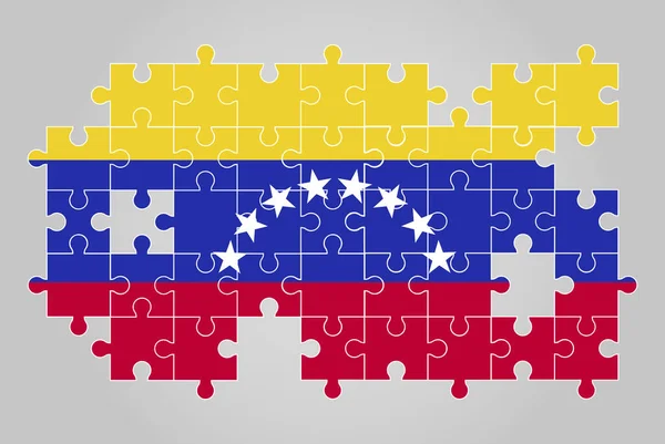 Venezuela Flagge Form Puzzle Vektor Puzzle Karte Venezuela Flagge Für — Stockvektor