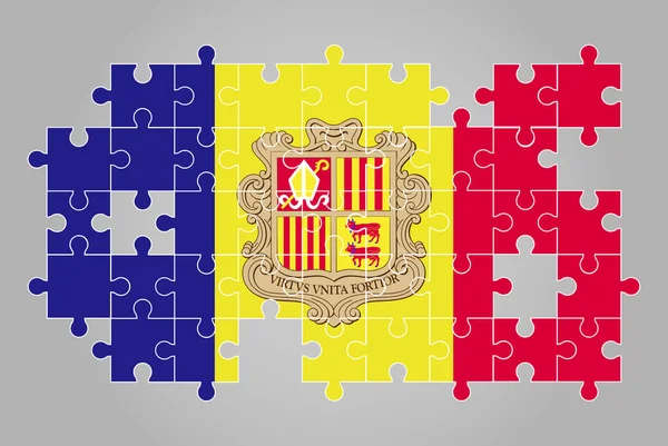 Andorra Flaggenform Von Puzzle Vektor Puzzle Karte Andorra Flagge Für — Stockvektor