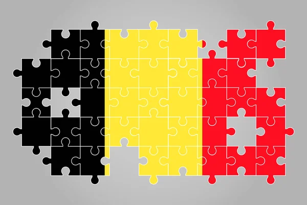 Drapeau Belgique Forme Puzzle Vecteur Carte Puzzle Drapeau Belgique Pour — Image vectorielle
