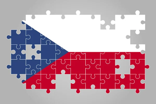 República Checa Bandeira Forma Vetor Quebra Cabeça Mapa Quebra Cabeça —  Vetores de Stock