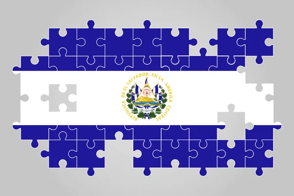 Salvador Forma Bandera Del Rompecabezas Vector Mapa Del Rompecabezas Bandera — Archivo Imágenes Vectoriales