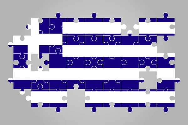 Grecia Bandera Forma Del Rompecabezas Vector Mapa Del Rompecabezas Bandera — Archivo Imágenes Vectoriales