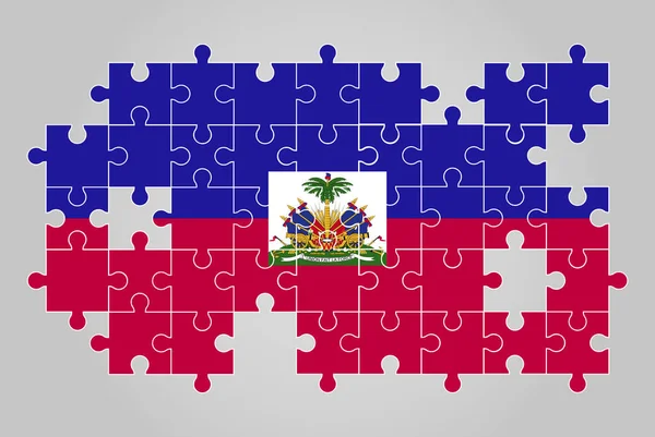 Haiti Flagga Form Pussel Vektor Pussel Karta Haiti Flagga För — Stock vektor