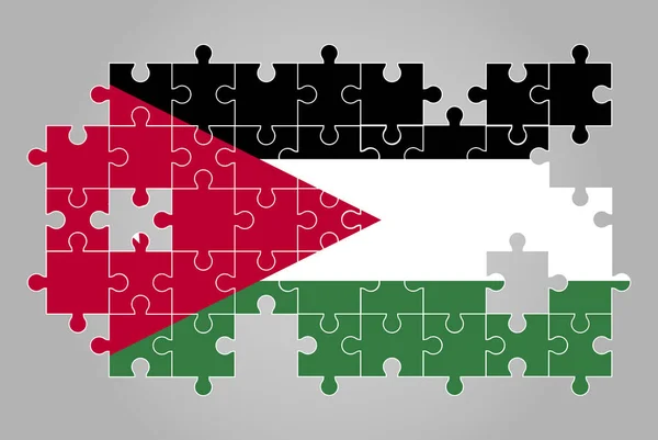 Jordan Flag Shape Jigsaw Puzzle Vector Puzzle Map Jordan Flag — Stock Vector