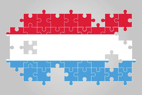 Drapeau Luxembourg Forme Puzzle Vecteur Carte Puzzle Drapeau Luxembourgeois Pour — Image vectorielle