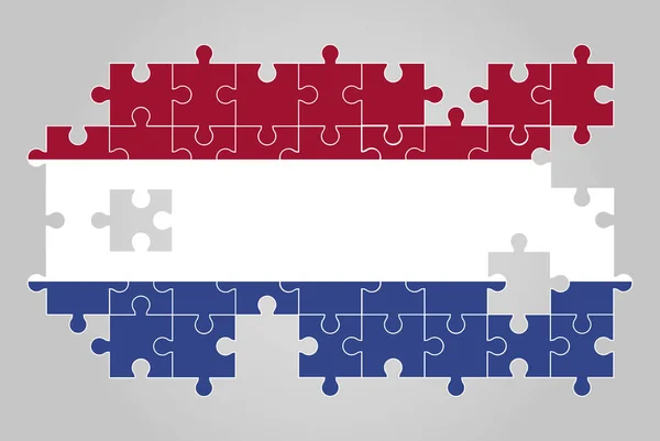 拼图矢量的荷兰国旗形状 荷兰儿童旗 — 图库矢量图片