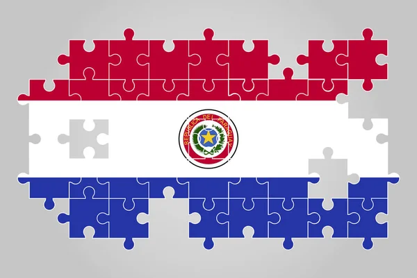 Paraguay Bandera Forma Rompecabezas Vector Mapa Del Rompecabezas Bandera Paraguay — Archivo Imágenes Vectoriales