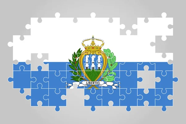 San Marinp Vlajka Tvar Puzzle Vektor Puzzle Mapa San Marinp — Stockový vektor