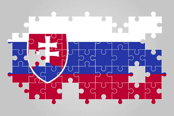 Slowakije Vlag Vorm Van Puzzel Vector Puzzel Kaart Slowakije Vlag — Stockvector