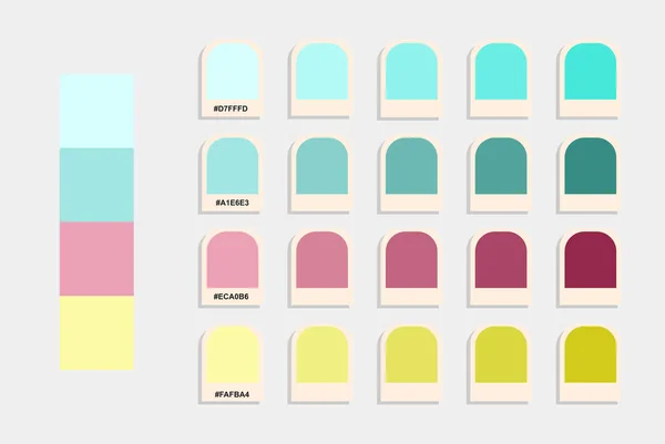 Blue Pink Color Palette Pastel Colors Catalog Colour Matching Rgb — Stock Vector